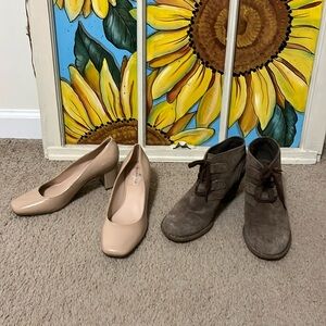Clark’s booties and Bandolino pumps bundle
